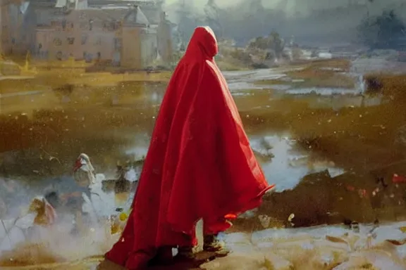 Image similar to oil painting of king, red royal cape, large golden crown, rich jewellery, art by anders zorn, wonderful masterpiece by greg rutkowski, beautiful cinematic light, american romanticism by greg manchess, creation by tyler edlin