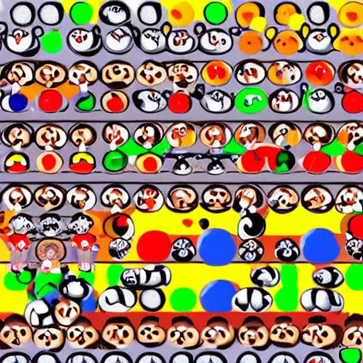 Image similar to screenshot of Super Mario 64 design by Yayoi Kusama, Takashi Murakami