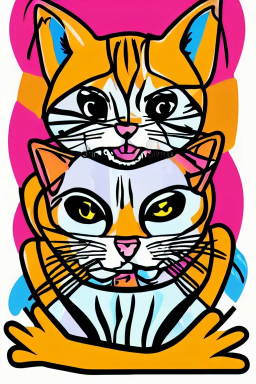 Image similar to Portrait of a cat as a wrestler, sticker, colorful, illustration, highly detailed, simple, smooth and clean vector curves, no jagged lines, vector art, smooth