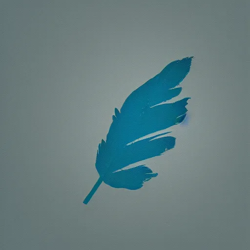 Prompt: Abstract cyan high end premium modern logo of a feather, featured on 99designs, gradient