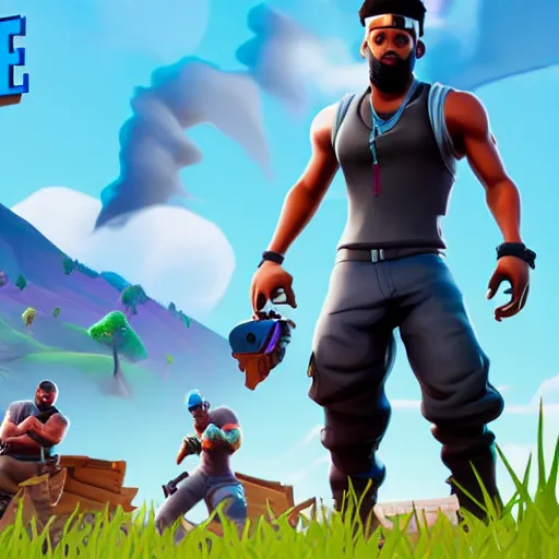 Image similar to JCole in Fortnite very detailed, full body shot 8K quality super realistic