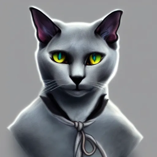 Image similar to gray burmese cat in pirate tricorn, artstation, fantasy