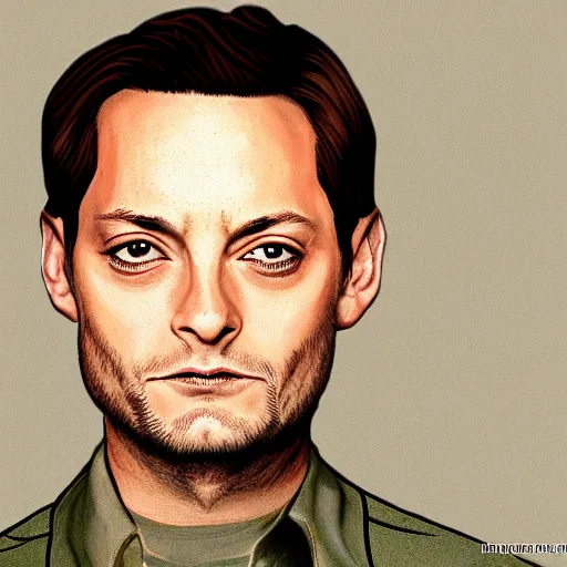Prompt: detail symmetry Tobey Maguire