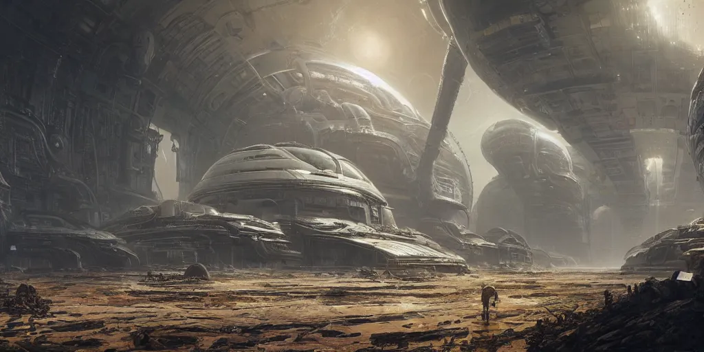 Image similar to huge terraforming station on alien planet digital art by greg rutkowski. hyperreal highly detailed 8 k. intricate. lifelike. soft light. nikon d 8 5 0.