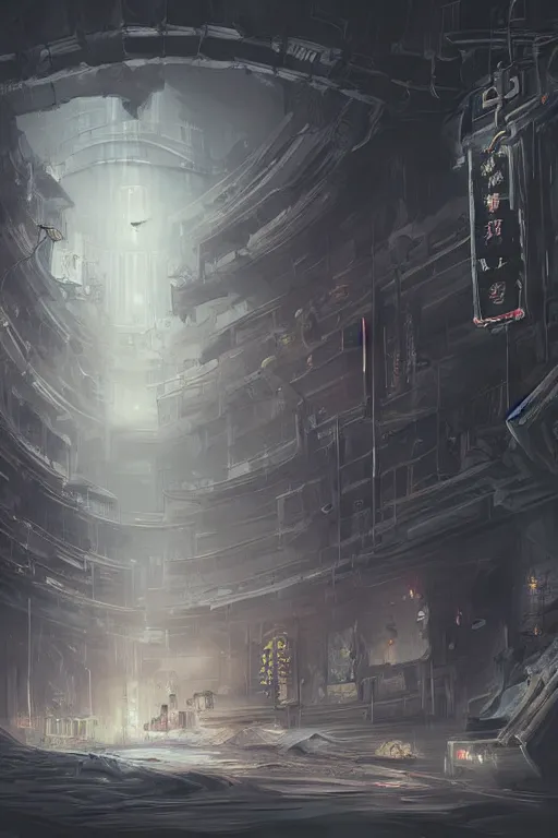 Image similar to digital painting, trending on pixiv, death station, intricate scenery, y 2 k, unknown