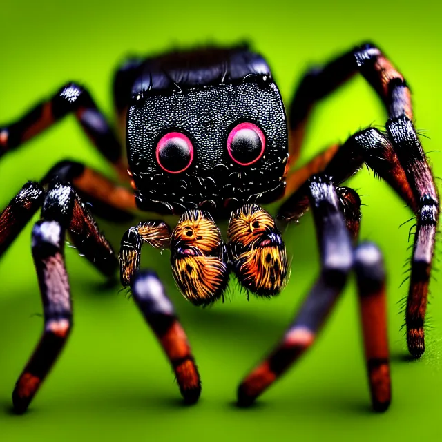 Prompt: chased by a scary man spider, highly detailed, 8 k, hdr, smooth, sharp focus, high resolution, award - winning photo