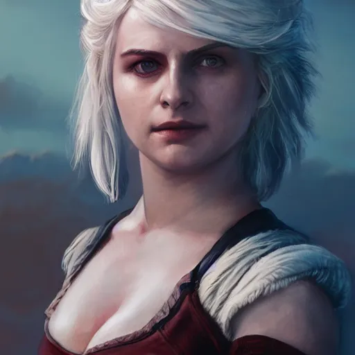 Image similar to ciri from the witcher 3 video game, huggy wuggy from poppy playtime video game, fullbody, ultra high detailed, glowing lights, oil painting, greg rutkowski, charlie bowater, beeple, unreal 5, daz, hyperrealistic, octane render, rpg portrait, dynamic lighting, fantasy art, beautiful face