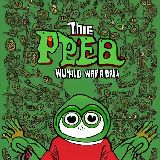 Prompt: pepe the frog in a world by maximillian lenz