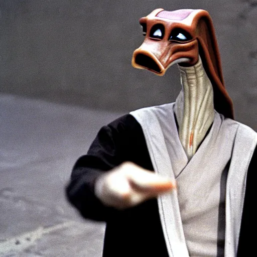 Image similar to jar jar binks, an yugoslavian war criminal, orchestrating ethnic cleansing, archive photo by reuters