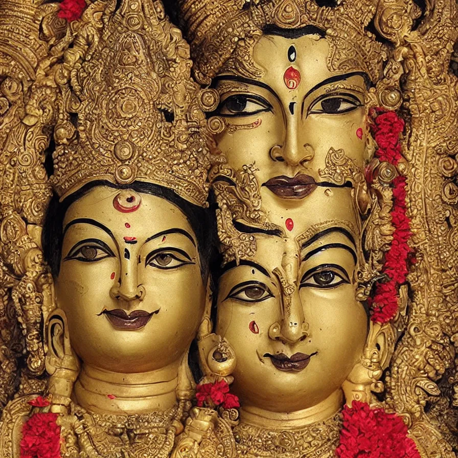 Image similar to faces of all hindu deities combined into one face