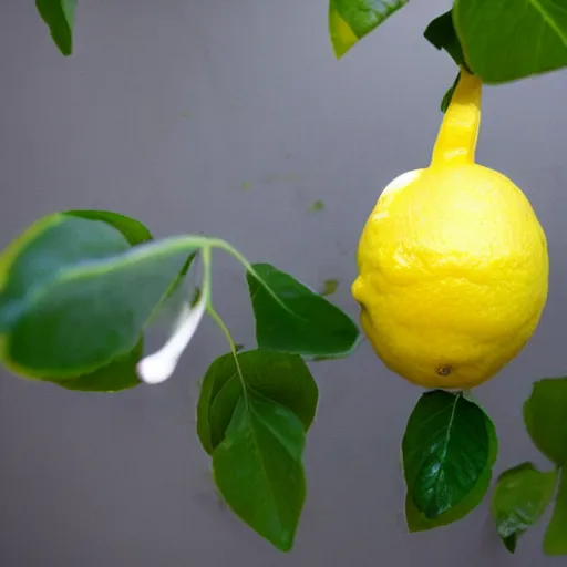 Prompt: i saw a lemon that looks human, i will describe it as in shape of a human with legs of lemons and round body.