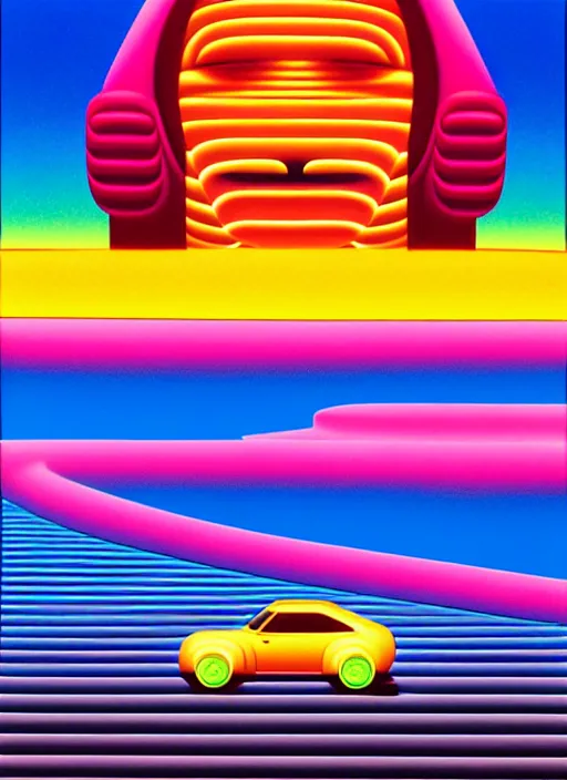 Image similar to drifting car by shusei nagaoka, kaws, david rudnick, airbrush on canvas, pastell colours, cell shaded, 8 k,