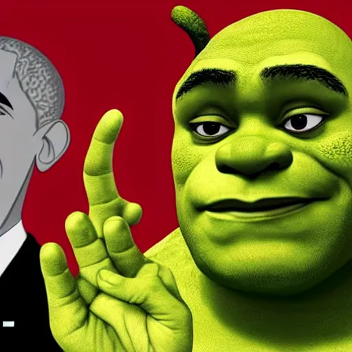 Image similar to obama as shrek