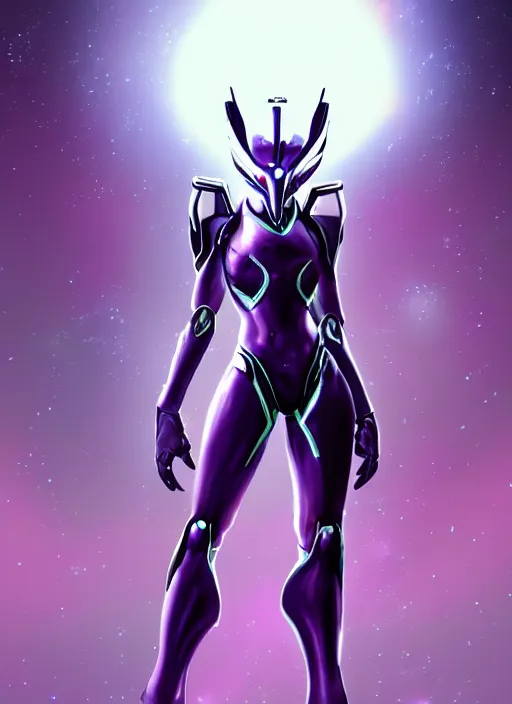 Image similar to cinematic body shot, galactic sized goddess, proportional stunning beautiful hot female warframe, sleek mecha female dragon head, metal ears, led purple eyes, smooth fuschia skin, smooth silver armor, floating in space, holding a galaxy, epic proportions, epic size, epic scale, furry art, dragon art, giantess art, warframe fanart, furaffinity, octane