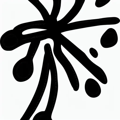 Prompt: small black cartoon splat on a white background, clipart