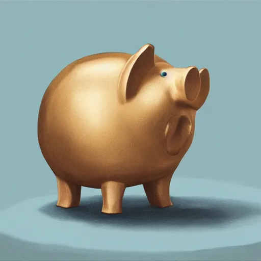 Prompt: a crypto piggy bank, hyper realism, trending on art station