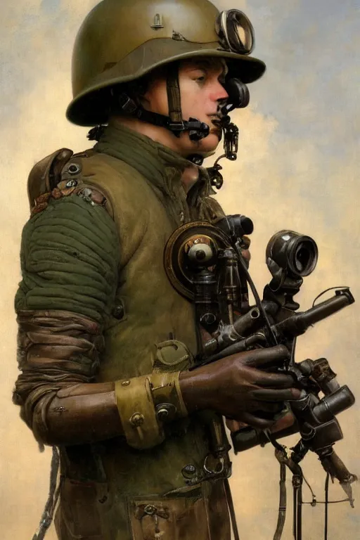 Image similar to dieselpunk military portable pocket walkie - talkie, radio device, product lighting, painted by ruan jia, raymond swanland, lawrence alma tadema, zdzislaw beksinski, norman rockwell, jack kirby, tom lovell, alex malveda, greg staples