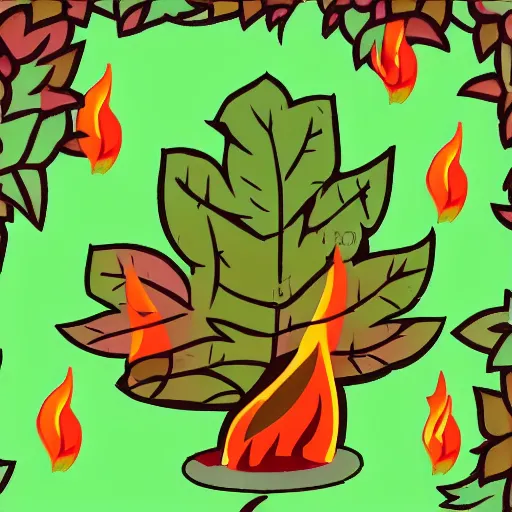 Image similar to leafy bfdi on fire