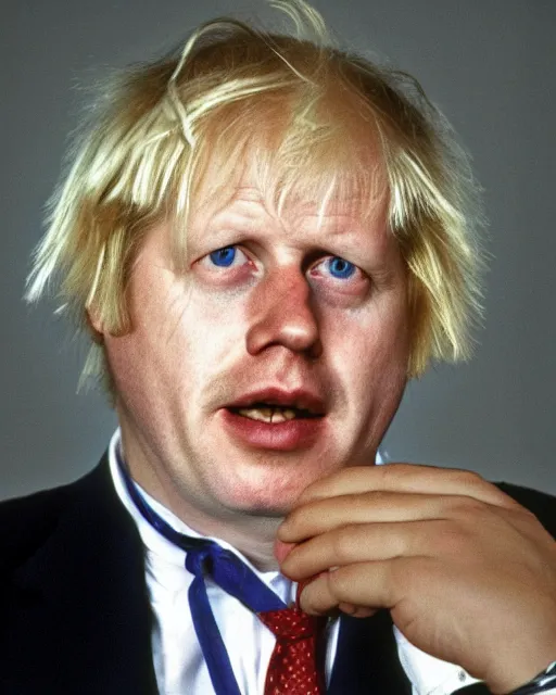 Prompt: a 1 9 8 0 s portrait of boris johnson