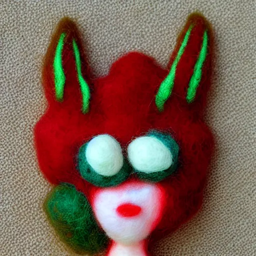 Image similar to a needle felted pyra, needle felting art.