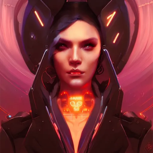 Image similar to a portrait of a beautiful cybernetic mistress of the night, cyberpunk concept art by pete mohrbacher and wlop and artgerm and josan gonzales, digital art, highly detailed, intricate, sci-fi, sharp focus, Trending on Artstation HQ, deviantart, unreal engine 5, 4K UHD image