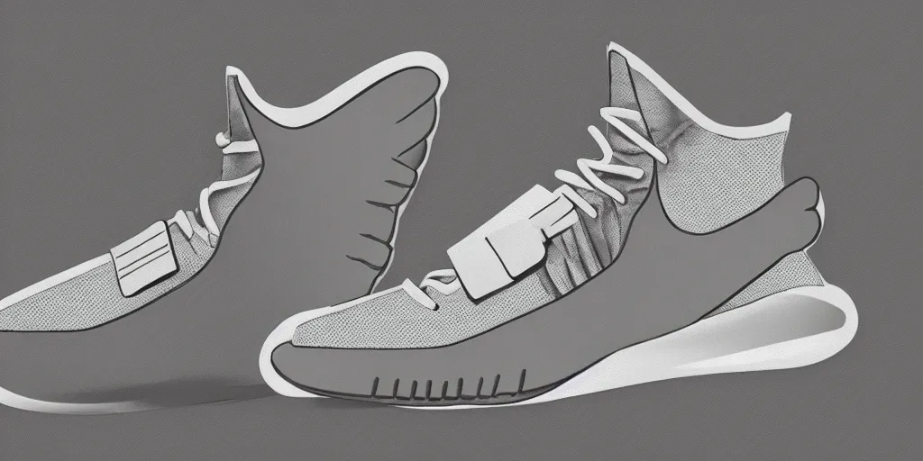 Image similar to shoes design, yeezy, futuristic, hard surface