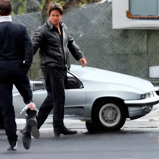 Prompt: tom cruise hit by a car, paparazzi