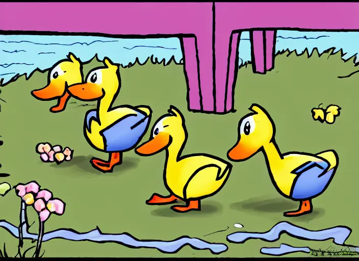 Prompt: cute cartoon ducks