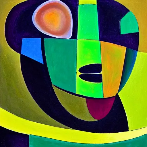 Prompt: a painting of lion's mane mushroom with a green background, a cubist painting by stanton macdonald - wright, featured on deviantart, geometric abstract art, cubism, fractalism, constructivism