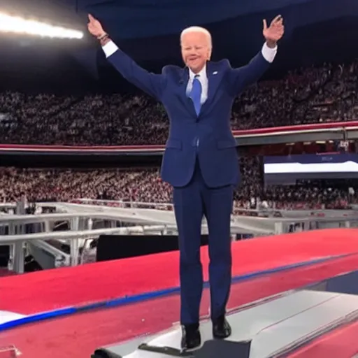 Prompt: joe biden t - posing at the dnc