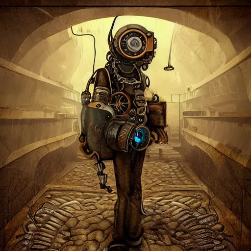 Prompt: oscuba diver steampunk epic digital art, trending on artstation, hyper realistic detail, surreal, desolate