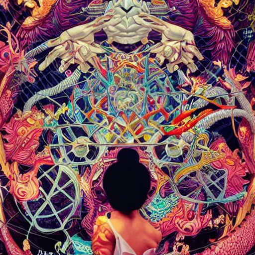 Prompt: Tristan Eaton, victo ngai, artgerm, Maximalism dragon