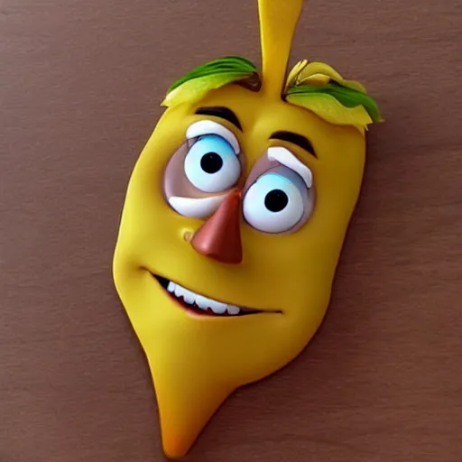 Image similar to [ a french fry chip ] shaped like stephen fry as a pixar character hybrid intercross mix