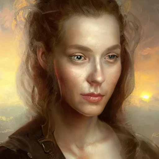 Prompt: portrait of a belgian woman ( 3 5 ) from belgium in 2 0 2 1, an oil painting by ross tran and thomas kincade