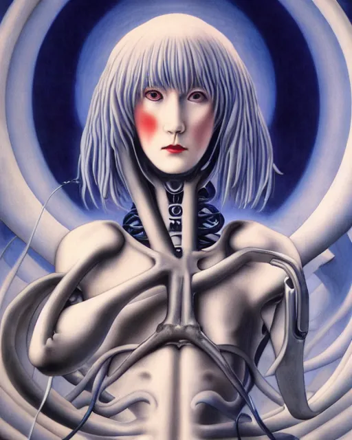 Image similar to rei ayanami by evelyn de morgan, by hr giger, hd, hyper detailed, 4 k