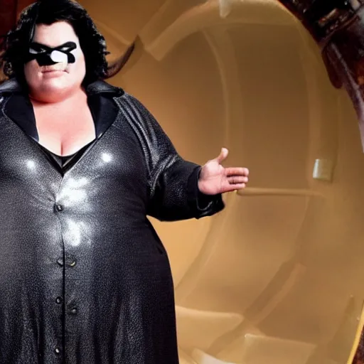 Image similar to Rosie O'Donnell as the penguin from batman