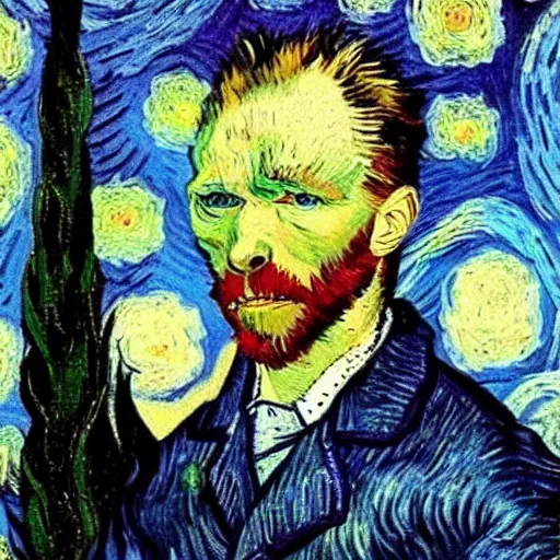 Image similar to retarded wolf, van gogh