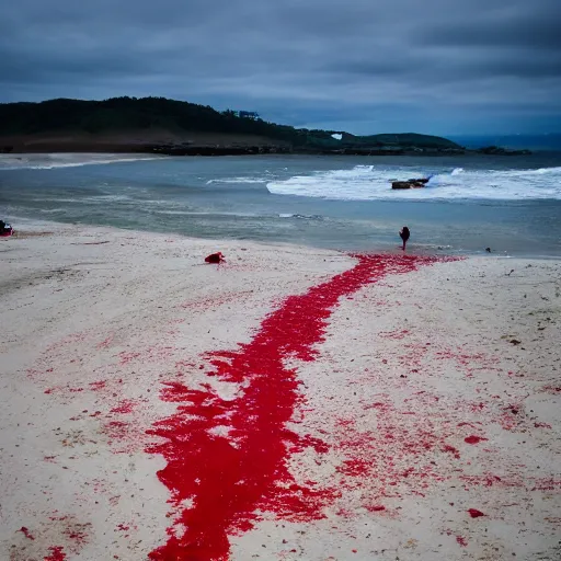 Image similar to Blood Beach. Just when you thought it was safe to go back in the water, you can\'t get to it.