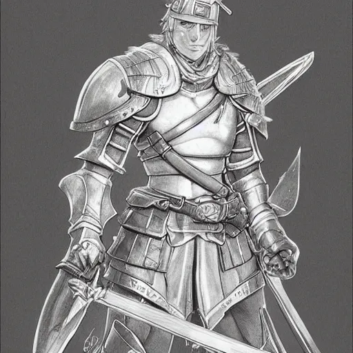 Prompt: heroic portrait of anthropomorphic beaver, holy crusader medieval knight, final fantasy tactics character design, character art, pencil sketch, highly detailed, Akihiko Yoshida,