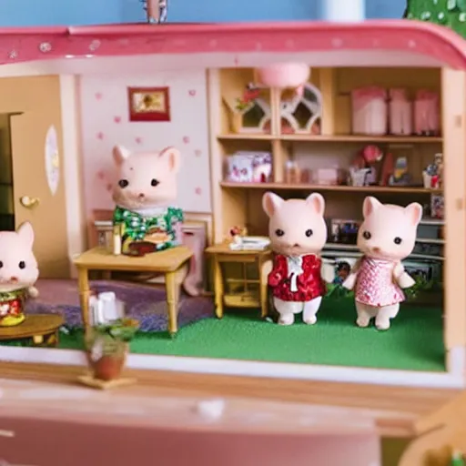 Prompt: The Sylvanian family in an empty house because everything is expensive