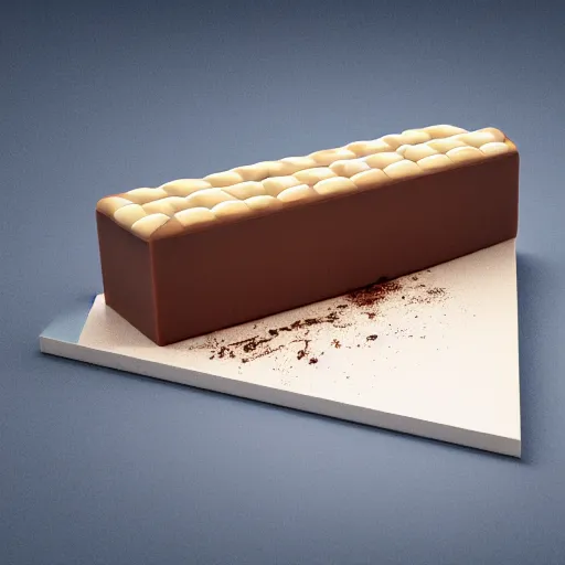 Image similar to blueprints of a section of a candy bar with 3 layers of chocolate, marzipan and nougat, by frank lloyd write, by mies van der roe, by hershey, volumetric lighting, rendered in octane, realistic shadows, 4k resolution