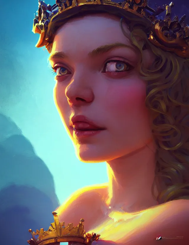 Image similar to close-up portrait of a goddess in crown, by Artem Chebokha by Anka Zhuravleva, Anato Finnstark and Alena Aenami, Angus McKie, Anton Fadeev, by Jesper Ejsing, by RHADS, Makoto Shinkai and Lois van baarle, ilya kuvshinov, rossdraws global illumination, octane render, unreal engine, cinematic counter light, high detail, octane render, 4k