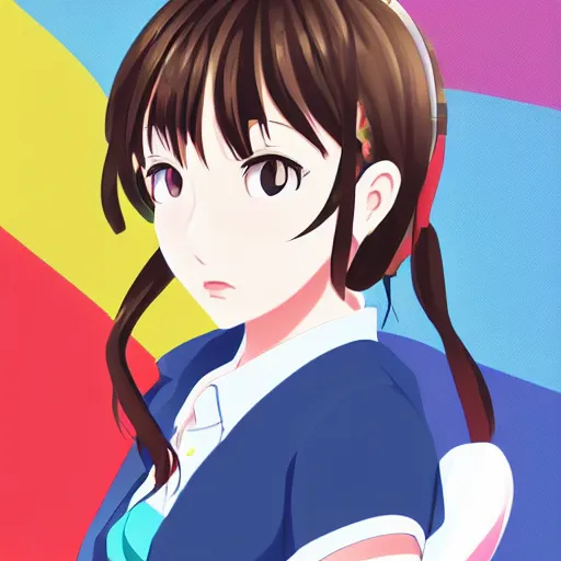 Image similar to a high detail portrait of high school girl in the style of kyoto animation, makoto sinkai, Illustrator, in simple background