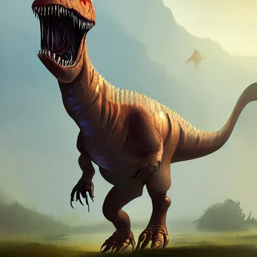 Prompt: dinosaur by rj palmer greg rutkowski