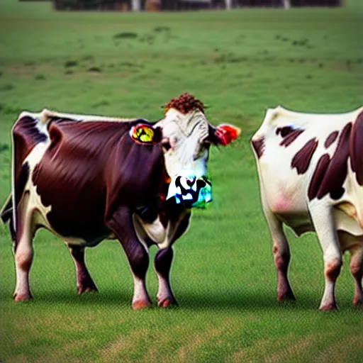 Image similar to cows playing soccer