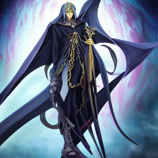 portrait of azrael angel of death, anime fantasy, Stable Diffusion