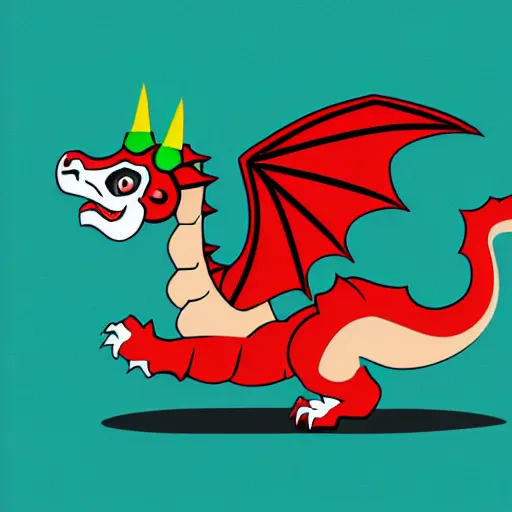 Image similar to vector art of welsh dragon and panda mixed, intercrossed, chimera, welsh flag, adobe illustrator