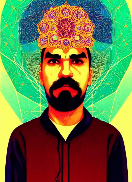 Prompt: symmetry!! stunning portrait of abdullah ocalan!! by victo ngai, kilian eng vibrant colours, dynamic lighting, digital art, winning award masterpiece, fantastically beautiful, illustration, aesthetically inspired by beksinski and dan mumford, trending on artstation, art by greg rutkowski, 8 k