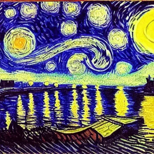 Image similar to turn off the lights because it's night on the sun by van gogh