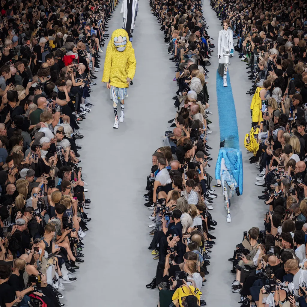 Image similar to hyperrealistic and heavy detailed balenciaga runway show of rick an morty , Leica SL2 50mm, vivid color, high quality, high textured